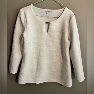Calvin Klein Ivory Ribbed Knit Top